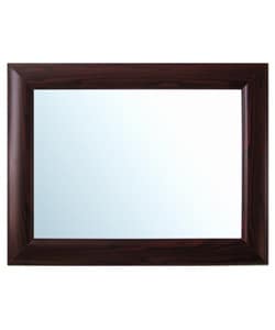 Grooved Dark Mahogany Framed Wall Mirror