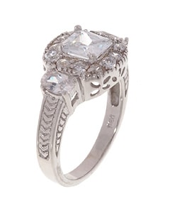 Sterling Silver CZ Engagement Ring
