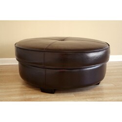 Howard Brown Bi-cast Leather Large Round Ottoman