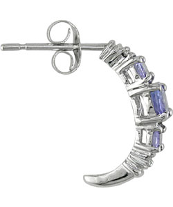 14k White Gold Diamond Tanzanite Earrings