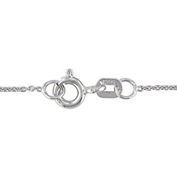 14k White Gold Aquamarine and Diamond Accent Heart Necklace