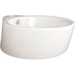 Fontaine Single Post Porcelain Vessel Sink with Free Drain