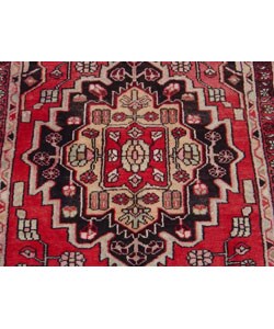 Hamadan Hand-knotted Red/Burgundy Rug 3'4x9'8 (Iran)