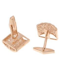 Icz Stonez 18k Gold over Silver Woven CZ Cuff Links