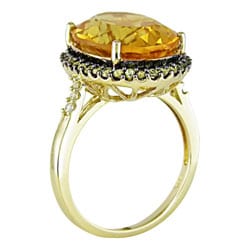 14k Yellow Gold Citrine & Yellow Sapphire Ring