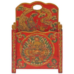 Antique Style Tibetan Dragons Magazine Rack
