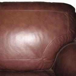 Luxurious Brown Leather Sofa and Loveseat
