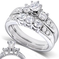 14k Gold 1ct TDW Round Diamond Wedding Ring Set (H-I, I1-I2)