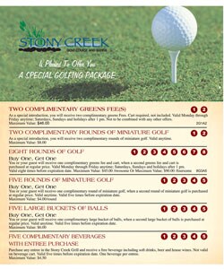 Stony Creek Golf Course Value Package