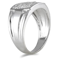 10k White Gold Men's 1/2ct TDW Diamond Square Ring (I-J, I1-I2)