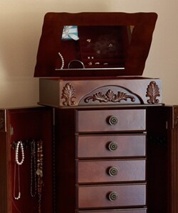 Mahogany Medium Jewelry Armoire