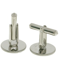 Men's Titanium Silver Inlay Cufflinks