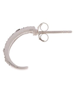 Sterling Silver Marcasite Half-Hoop Earrings