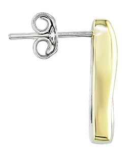 14k Two-tone Gold 1/6ct Diamond Earrings