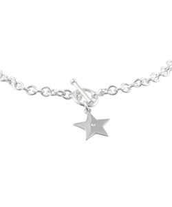 Sterling Silver Star Toggle Necklace with Diamond