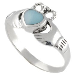 Sterling Silver Turquoise Claddagh Ring
