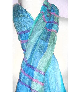 Ruched Turquoise Scarf (India)