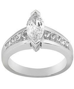 14k White Gold 1 1/2ct TDW Marquise Diamond Ring (H-I, SI)