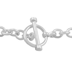 Sterling Silver Diamond Heart Toggle Necklace