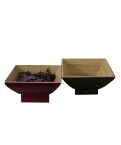 Handcrafted Square Base Bamboo Serving Bowl (Vietnam)
