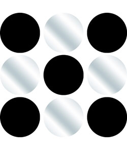 Black Mirror Circle Wall Tiles (Set of 3)