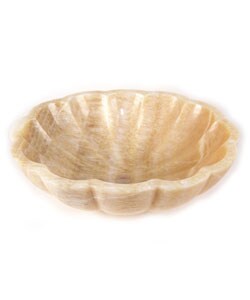 Fontaine Honey Clamshell Onyx Stone Bathroom Vessel Sink