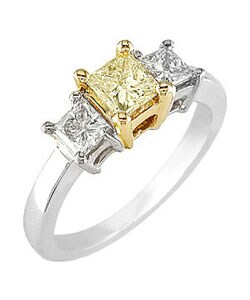 14k Gold 3/4ct TDW EGL Yellow Diamond Ring