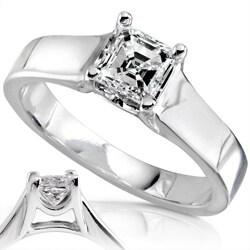 14k Gold 1/2 ct TDW Asscher Diamond Ring (H-I, SI1)