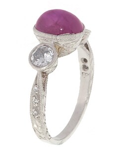 Platinum 3/5ct TDW Diamond Ruby Ring