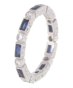 Tacori Platinum Sapphire and Diamond Engagement Band