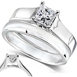 14k White Gold 1/2 ct TDW Diamond Bridal Ring Set