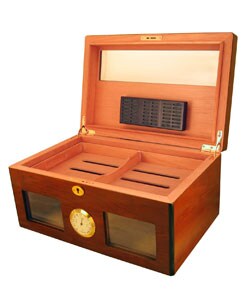 Bravo Dos Glass-top Humidor -Rosewood Exterior