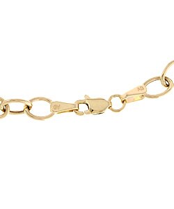 14k Gold Heart Charm Link Bracelet