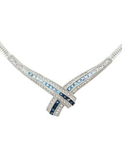 Sterling Silver Multi Topaz Necklace