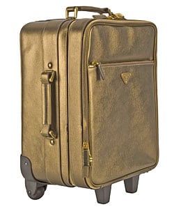 Prada Gold Metallic Leather Trolley Suitcase - 10492760 ...  