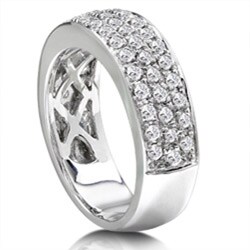 14k White Gold 3/4ct TDW Diamond Pave Band (H-I, I1-I2)