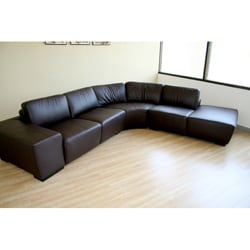 Maren Dark Brown Leather Sectional Sofa