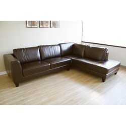 Jackson Dark Brown Bi-cast Leather Sectional Sofa