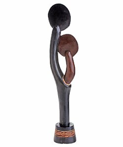 Hand-carved Akuaba Parent and Child Sculpture (Ghana)