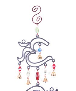 Handcrafted Iron Triple Om Wind Chime (India)