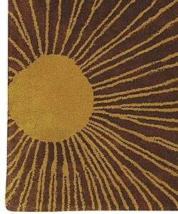 Hand-tufted Fireworks Brown Wool Rug (5' x 8')