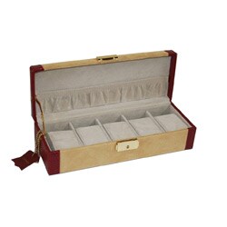 Suede/Leather 5-slot Watch Box