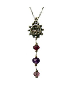 Roman Glass Necklace w/ Amethyst (Israel)