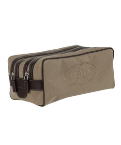 Prada Jacquard Double Zip Toiletry Bag - 10668251 - Overstock.com ...  