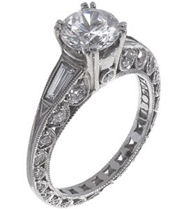 Tacori Platinum CZ Center 7/8ct TDW Diamond Ring (G, VS)