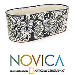 Ceramic Blue Cradle Flowerpot (Mexico)