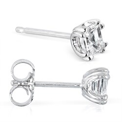 14k White Gold 1 1/4ct TDW Asscher Diamond Stud (H-I, SI1-SI2)