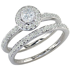 14k White Gold 1/2ct TDW Diamond Bridal Ring Set (G-H/ I1)