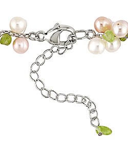 Peridot Cultured FW Pearl Necklace & Bracelet Set