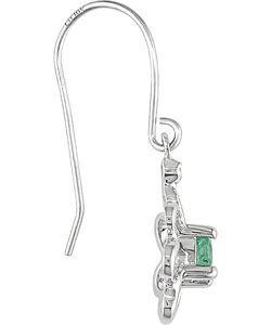 10k Emerald Diamond May Birth Stone Earrings